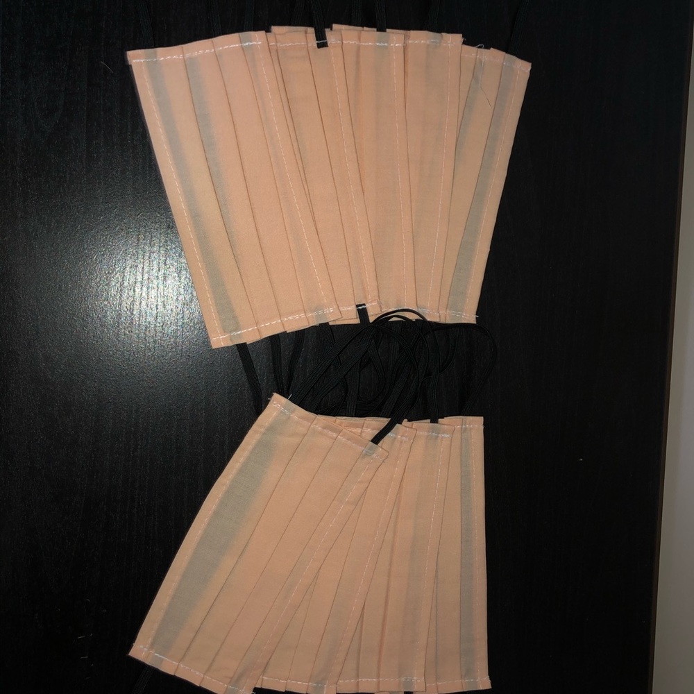 Peach coloured face masks